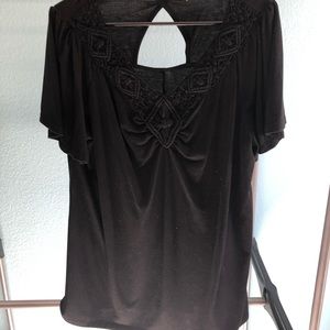 Black short sleeve top